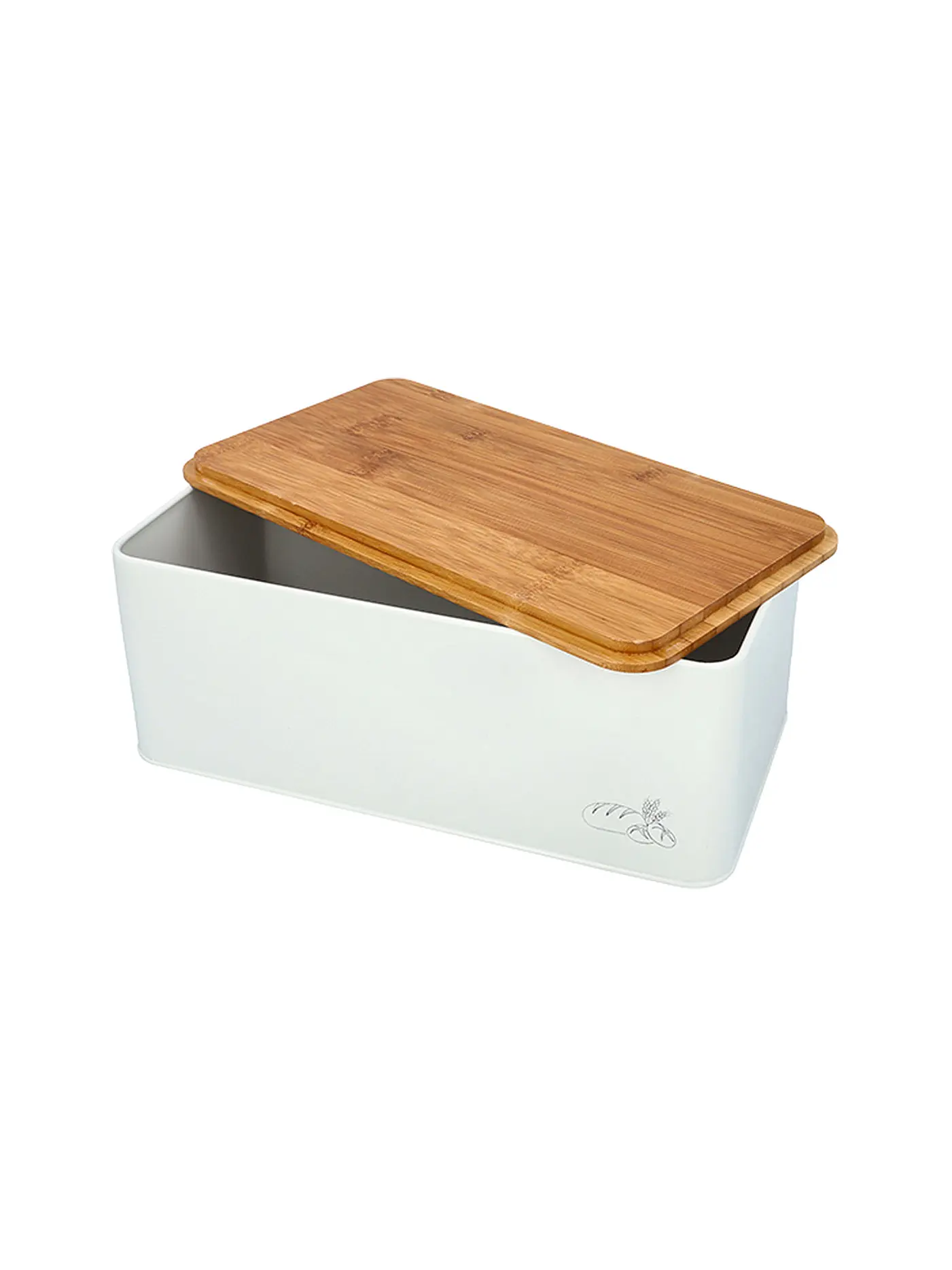 RBV BIRKMANN | Brotkasten mit Deckel 33x18cm Metall/Bambus | 